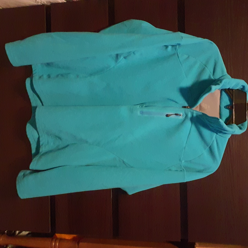 Eddie Bauer Ascent light Turquoise 1/4 zip Fleece Pullover with front pocket